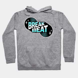 Breakbeat  - Retro Vinyl (Blue) Hoodie